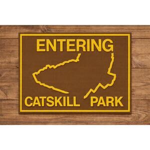 Entering Catskill Park Sign Entrance Catskill Mountains New York Hike Camp